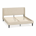 Polsterbett 200x160 cm Stoff Beige