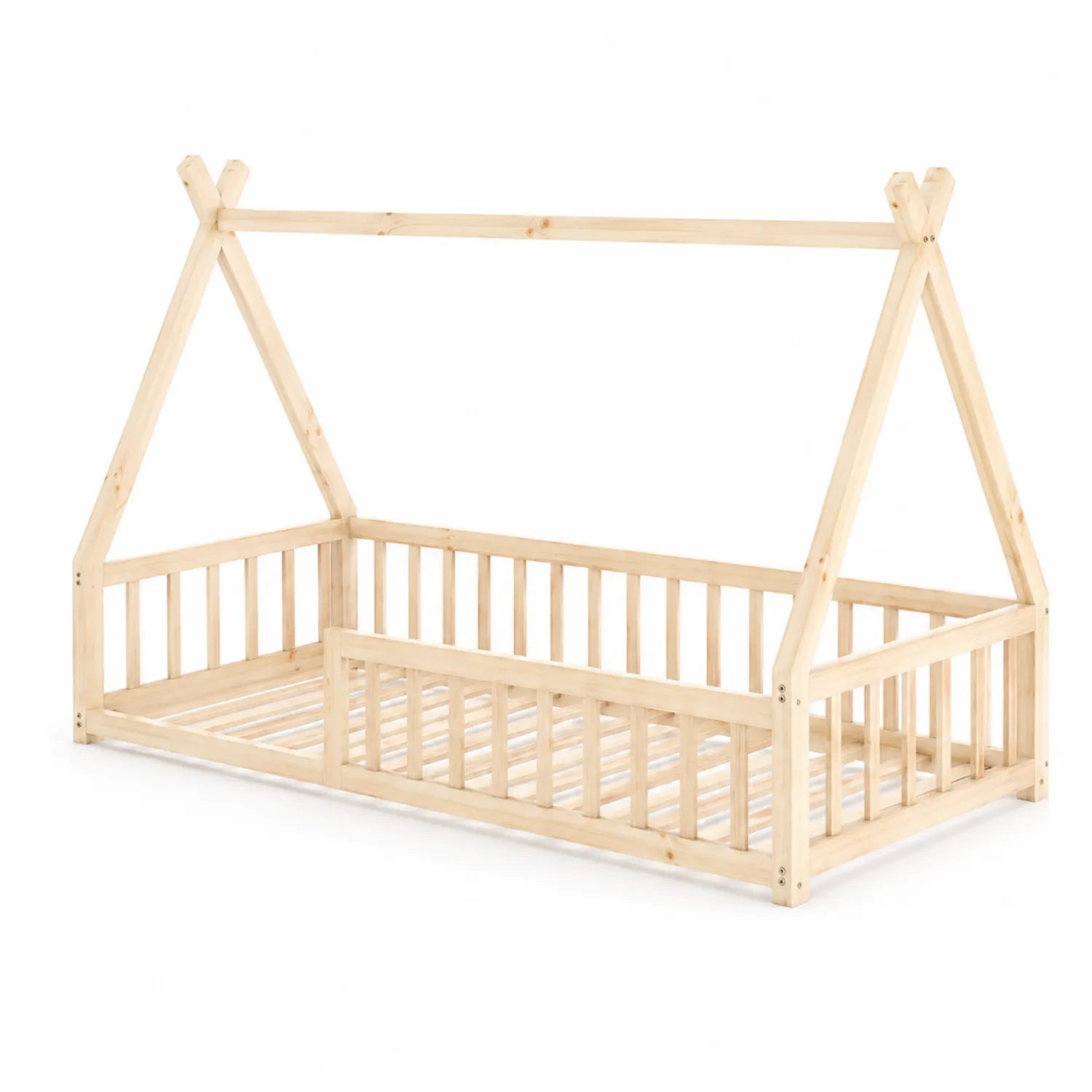 Kinderhausbett Kiefernholz Natur 200x90 cm