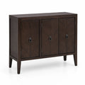 Sideboard aus Holz mit Fischgrätmuster Türen Dunkelbraun