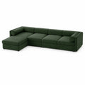 Ecksofa 4-Sitzer Stoff Grün 300x160 cm