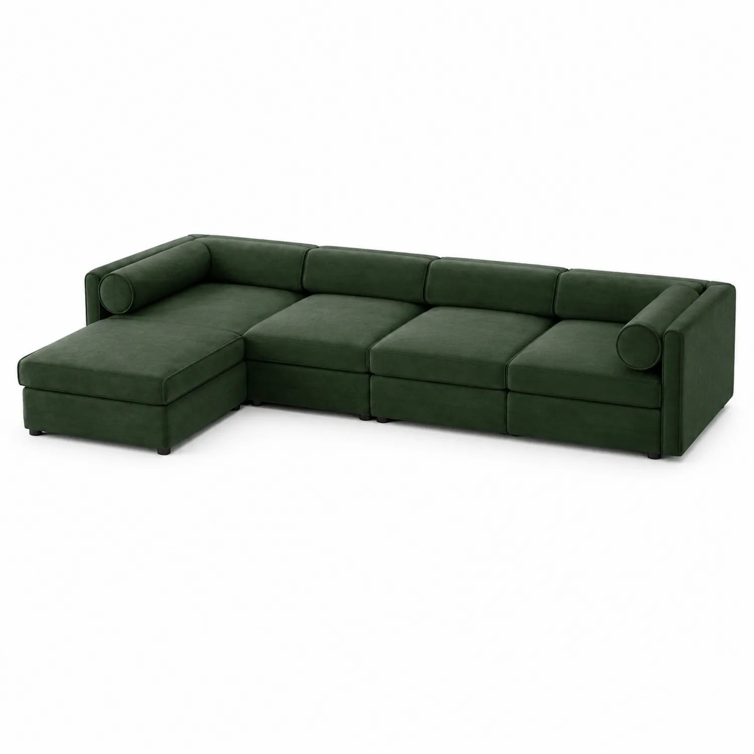 Ecksofa 4-Sitzer Stoff Grün 300x160 cm
