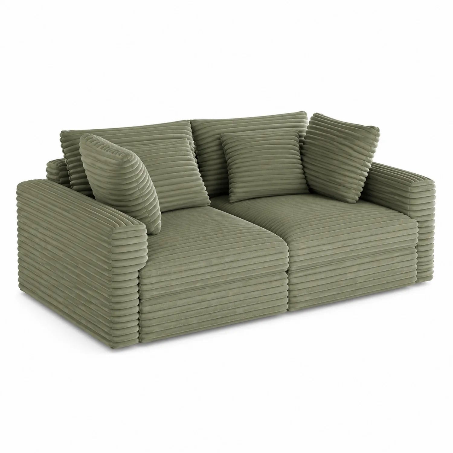 Zweisitzer-Sofa Polyester Olivgrün