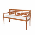 Holzbank mit Schaumstoffpolster, Teak, 150 cm, Weiß
