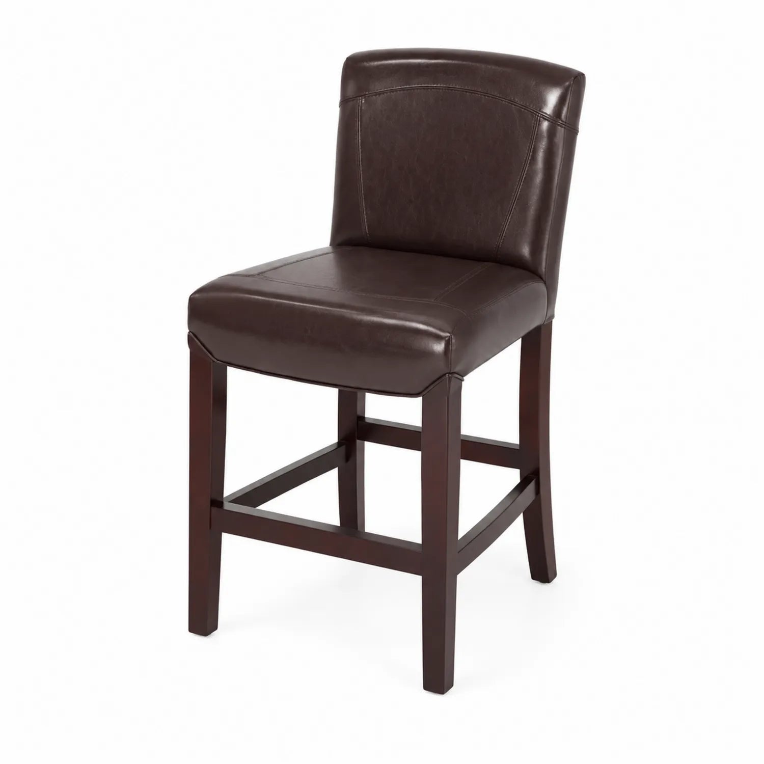 Barhocker mit Rückenlehne Massivholz Polyurethan Braun