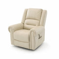 Sessel Liegefunktion PU-Leder Beige