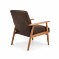 Sessel mit Holzrahmen und Kunstleder Braun