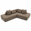 Ecksofa Set Bouclé-Stoff Braun 250x250cm