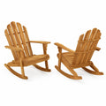 2er Set Schaukelstuhl Akazienholz Natur 90x70x95cm