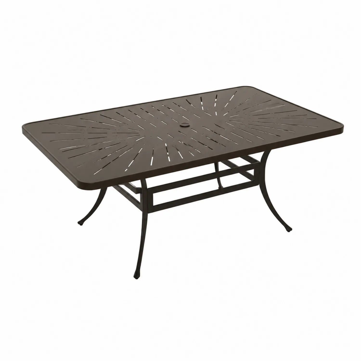 Rechteckiger Aluminiumtisch für den Außenbereich Dunkelbraun