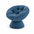 Runder Stoff-Drehstuhl Blau Ø90 cm