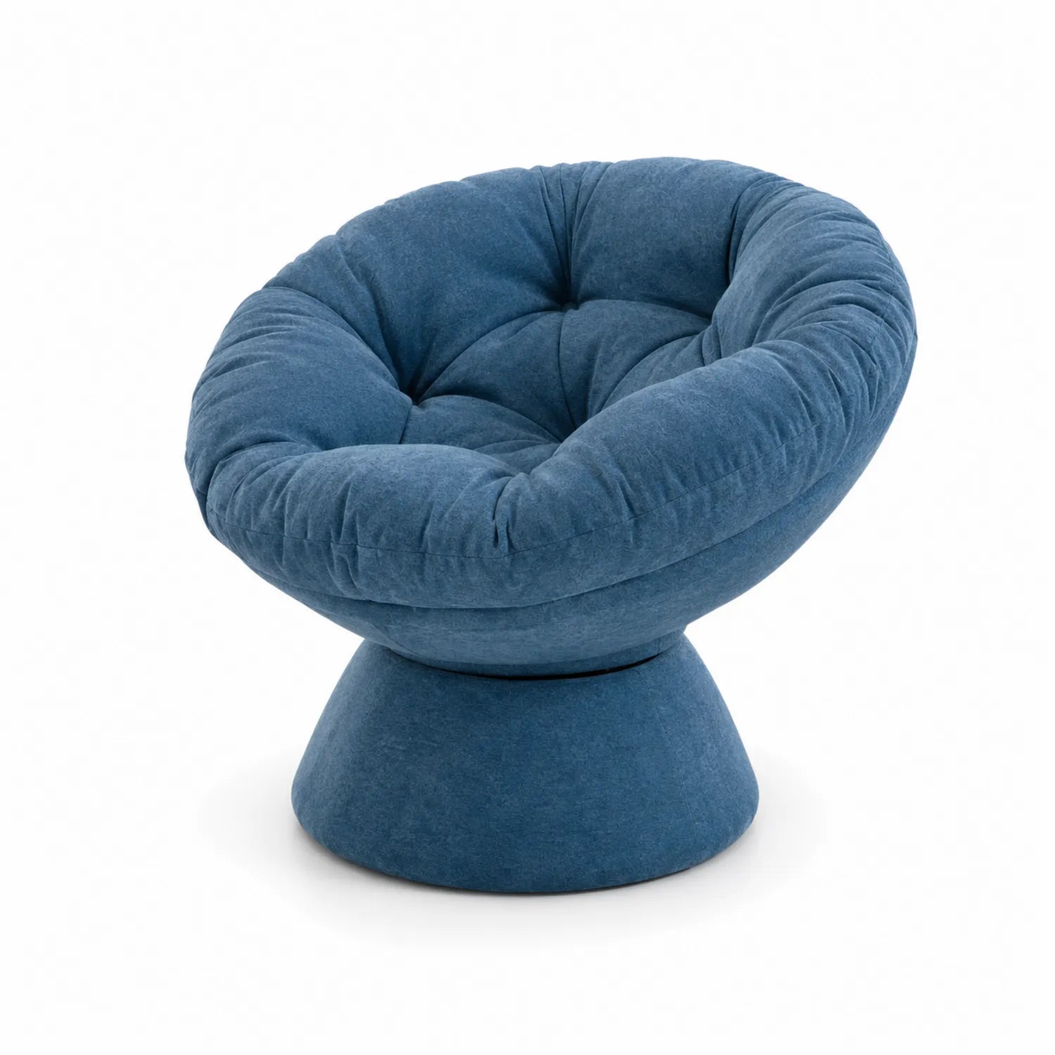Runder Stoff-Drehstuhl Blau Ø90 cm