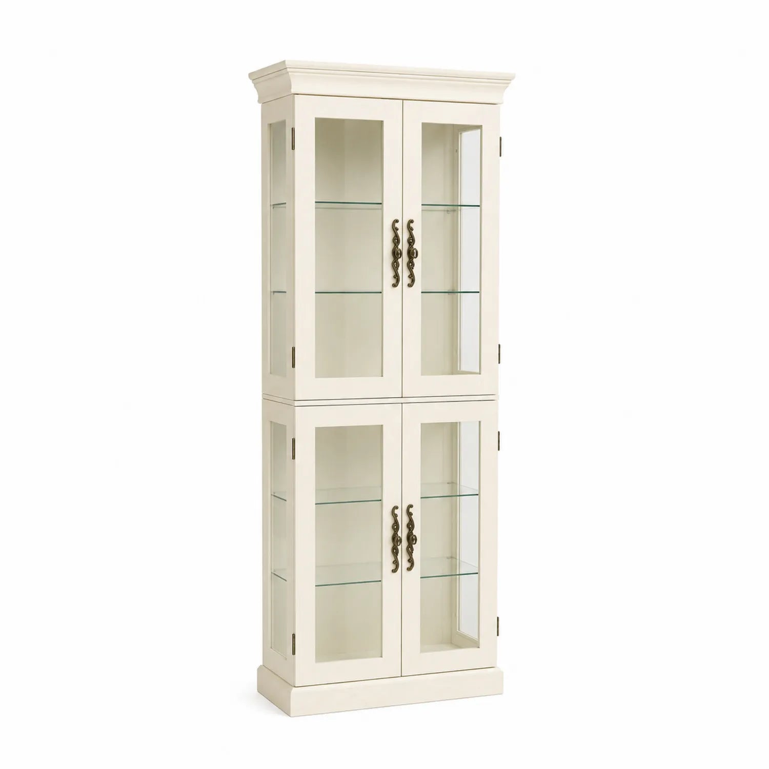 Vitrine aus Holz mit gehärtetem Glas, Weiß