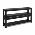 Console en bois avec 4 tiroirs Noir 120x35x80cm