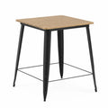 Quadratischer Esstisch 60x60 cm Holzplatte Metallbeine Schwarz