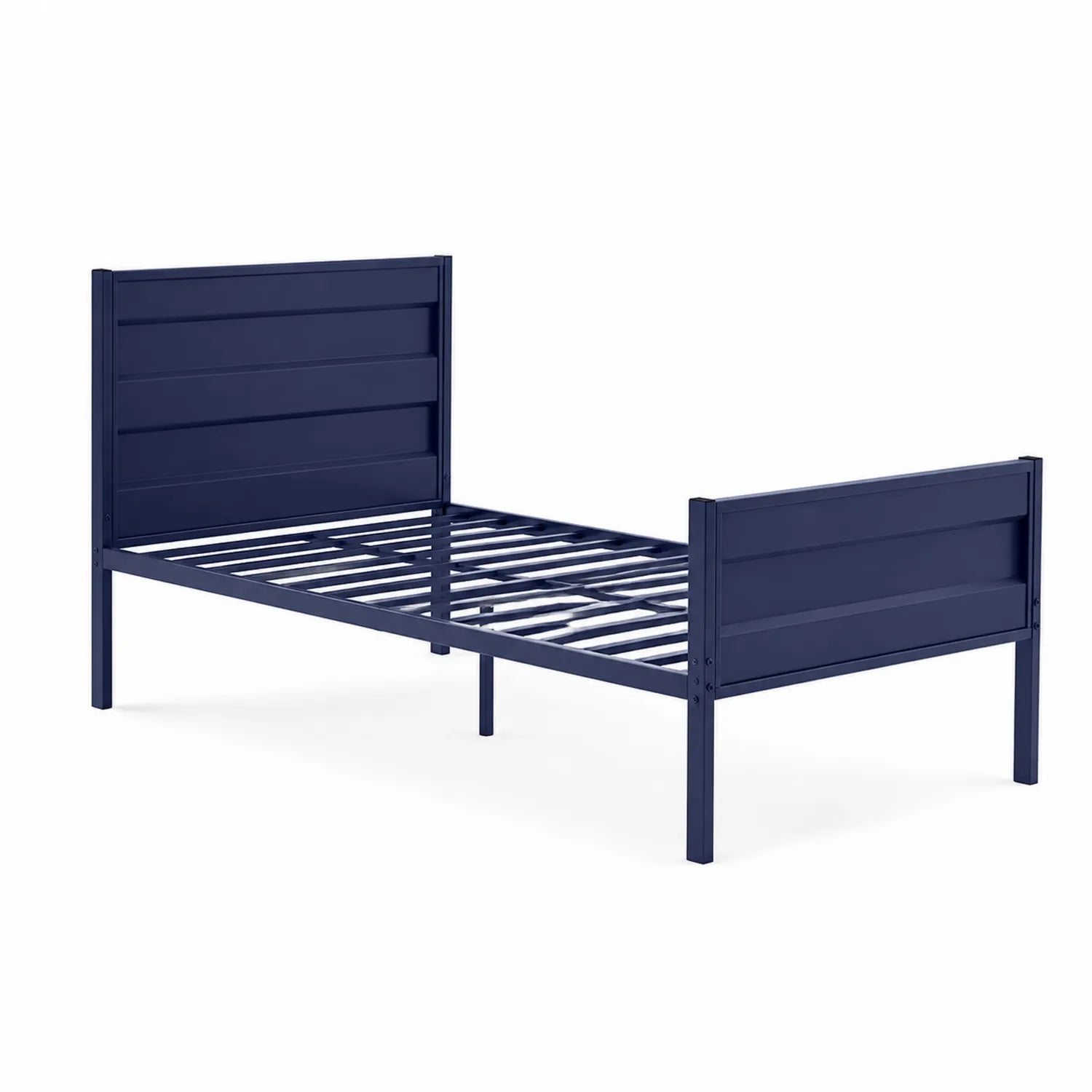 Metallbett Einzel mit Lattenrost 200x90 cm Blau